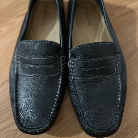Bass Black Leather Penny Loafers Slip-Ons - Picture 1 of 3